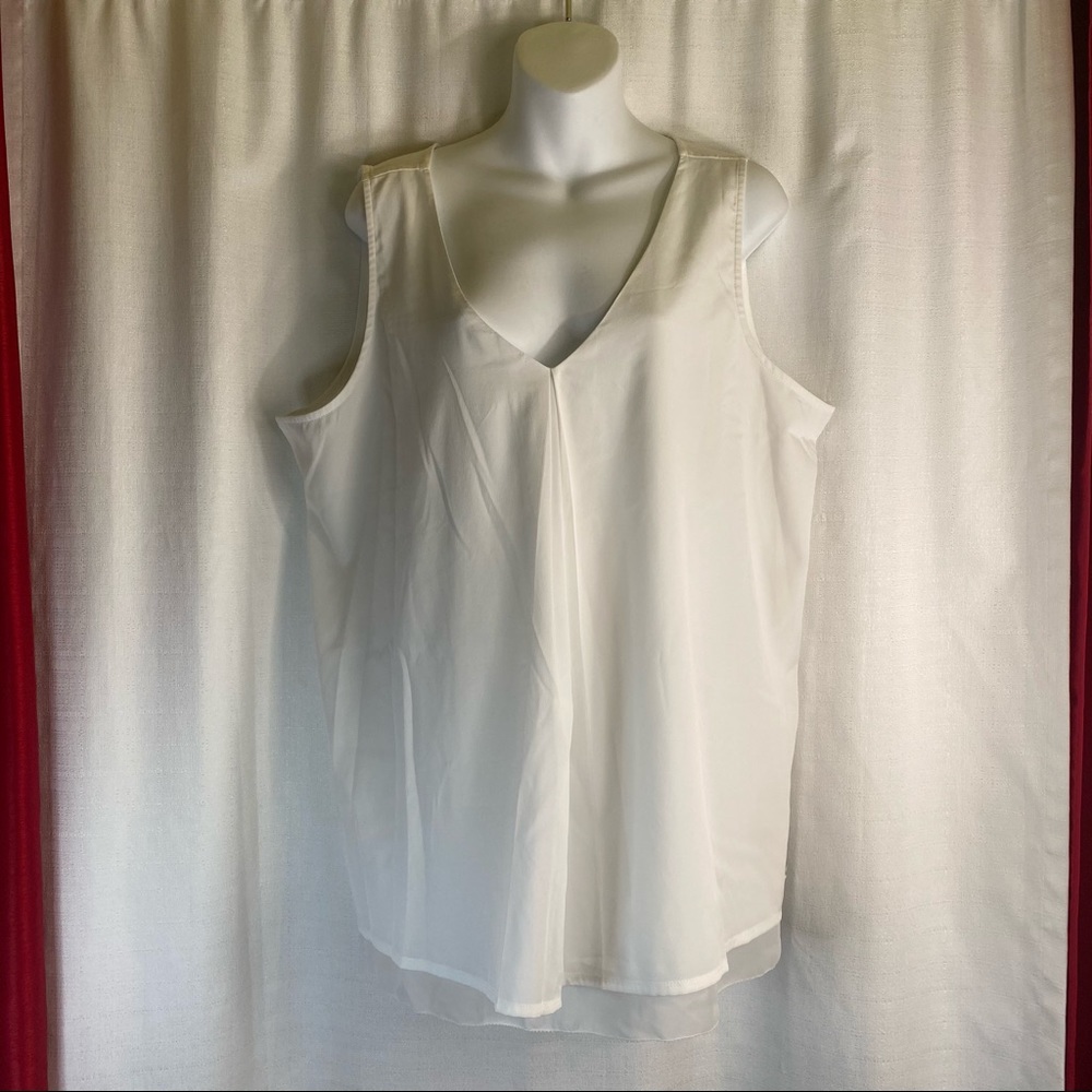 Tommy Hilfiger White Sheer Layered Top XXL